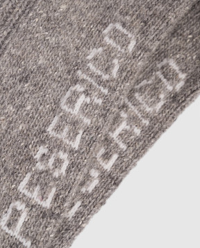 Peserico Gray wool and silk knee-high socks S41067C0CC691