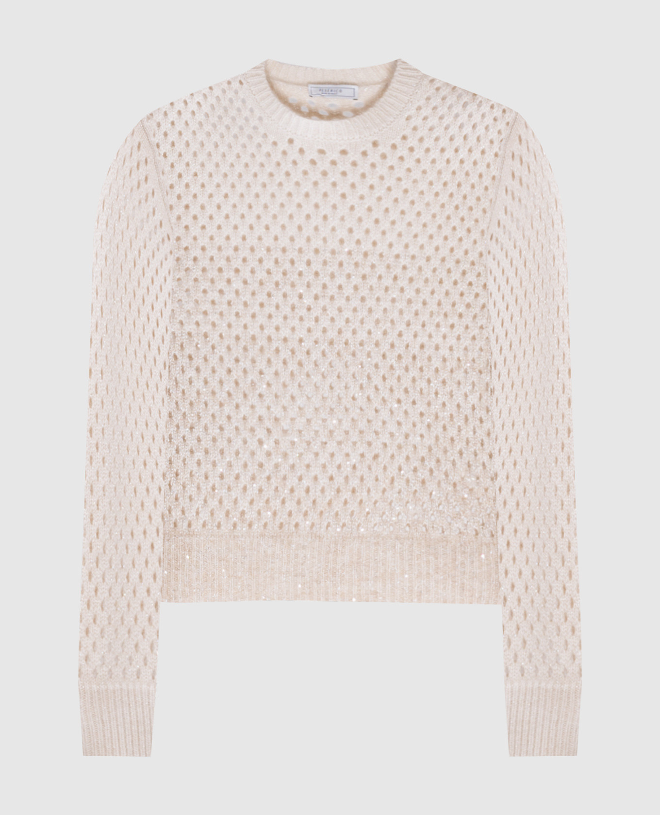 

Beige openwork sweater with wool Peserico, Бежевый