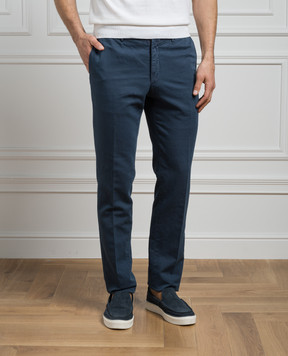 Incotex Blue chinos with linen 1W00399387A