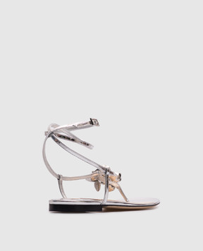 Mach&Mach Puffy Heart Silver Patent Leather Sandals S089705SPE