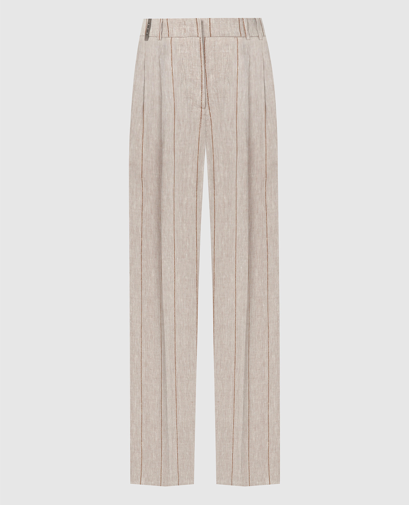 

Brown striped linen pants Peserico