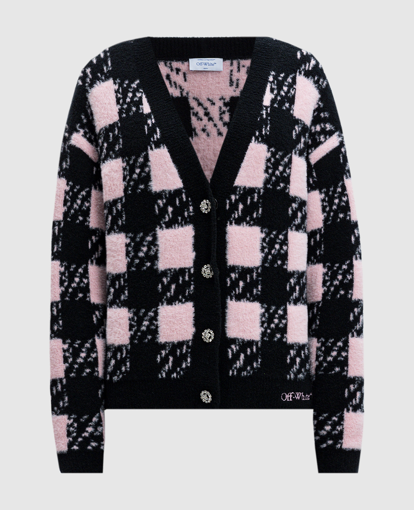 

Vichy black cardigan with checked wool Off-White
