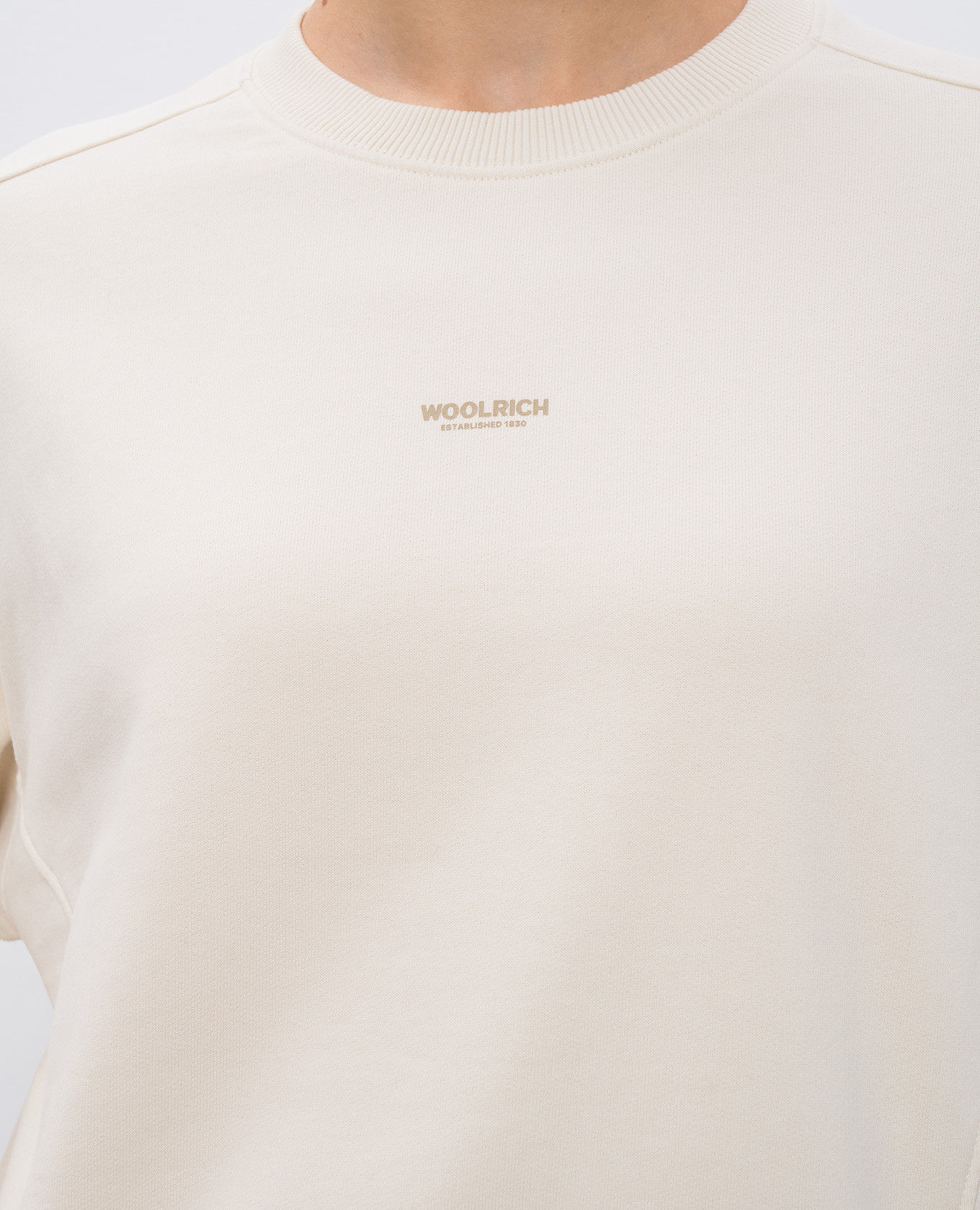 

Beige insulated sweatshirt with logo print Woolrich