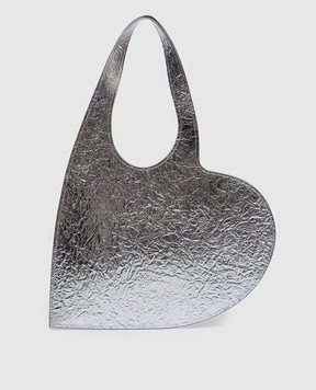 Coperni Bolso de piel plateada con forma de corazón foil COPBA14BISF6021