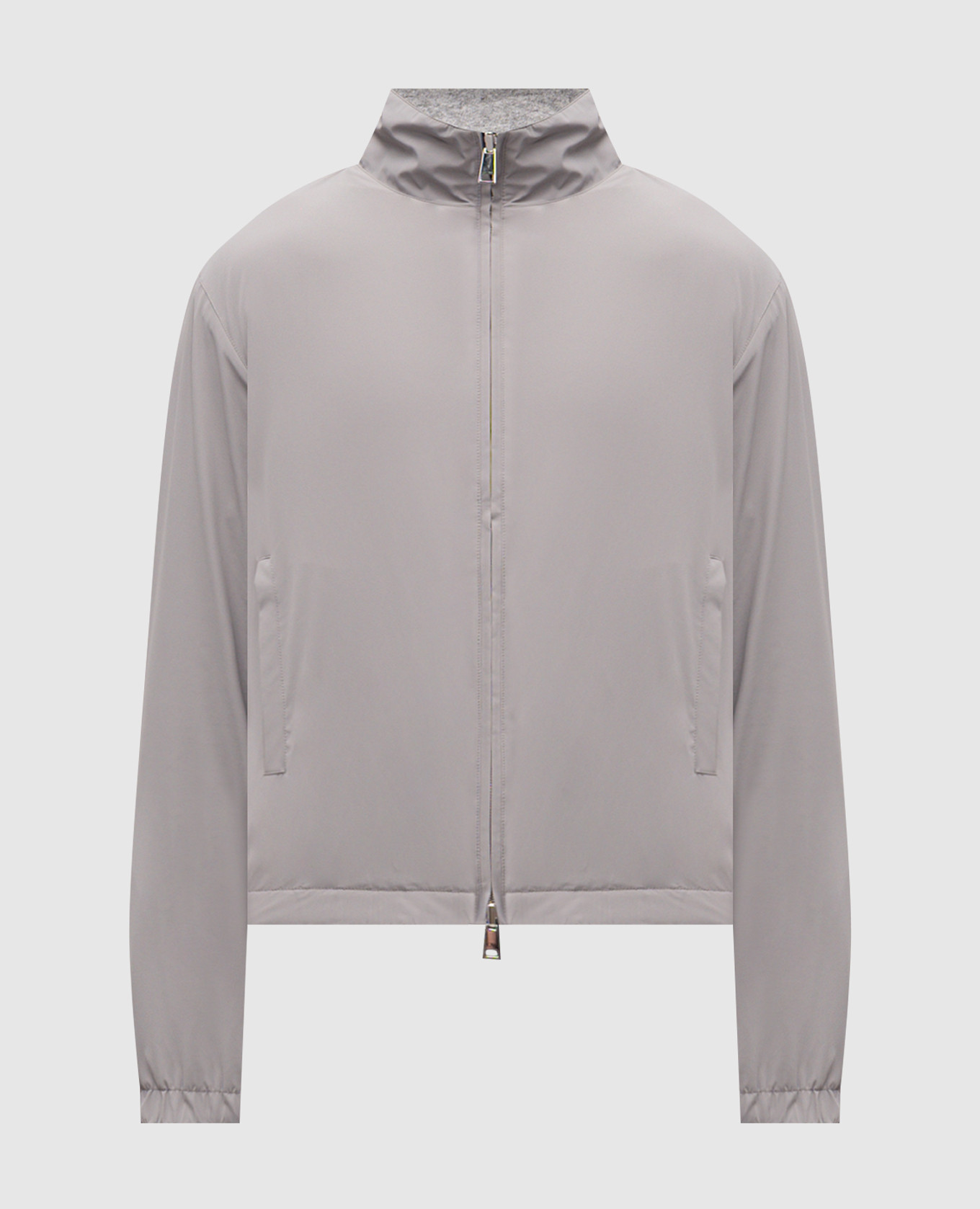 Gray reversible jacket with wool and cashmere