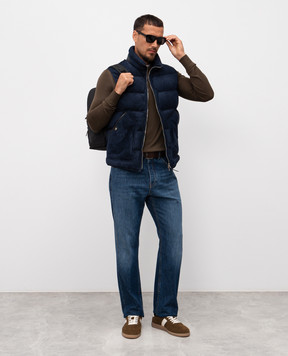 Tom Ford Blue suede down vest LGD008LMS031
