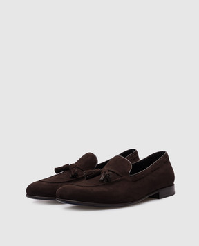 Stuart Weitzman BERK brown suede loafers with tassels SK553