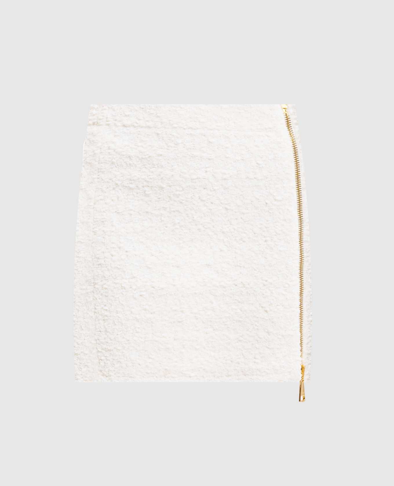 

White tweed skirt with zipper Balmain