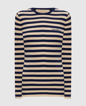 Valentino Beige striped jumper with logo 7B3KC66N9JD