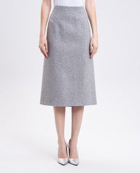 Ermanno Scervino Gray skirt with wool D472O306GVP