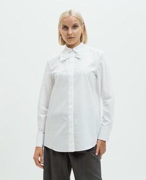 Valentino White shirt with appliqué in the form of a bow 5B3AB6L05A6