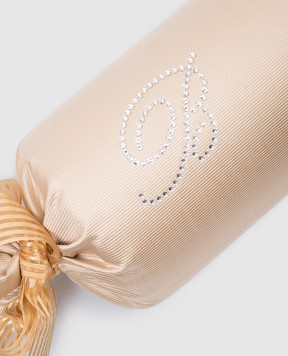 Blumarine Beige Caram pillow-roller with Swarovski crystals H0000170008