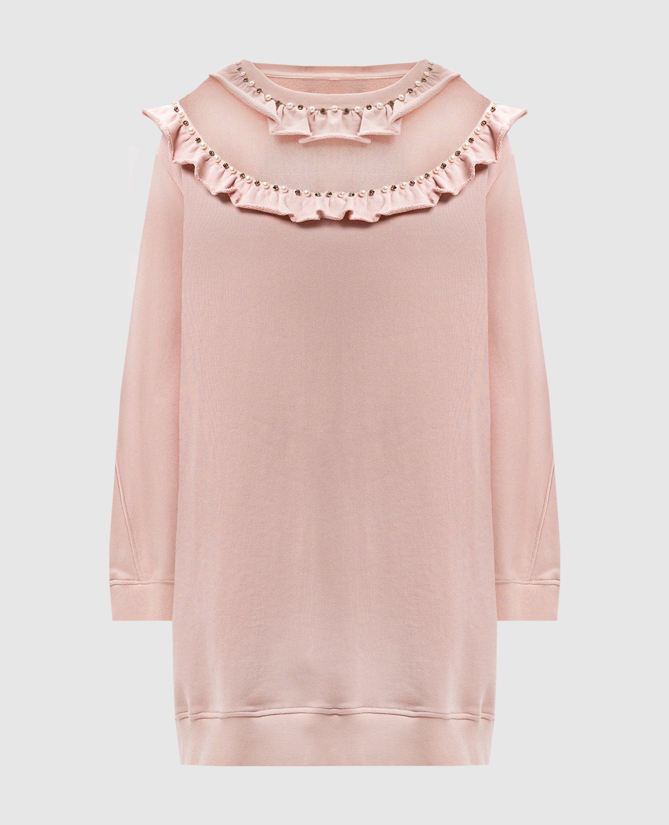 

Pink sweatshirt with beads and crystals Twinset