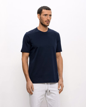 CAPOBIANCO Blue T-shirt with logo 18M660MK004856