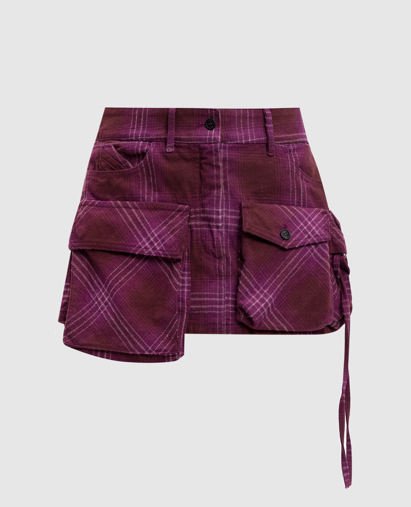 

Burgundy checked mini skirt The Attico