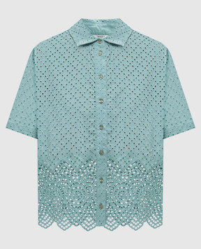 Twinset Green blouse with broderie embroidery 251LM2VAA