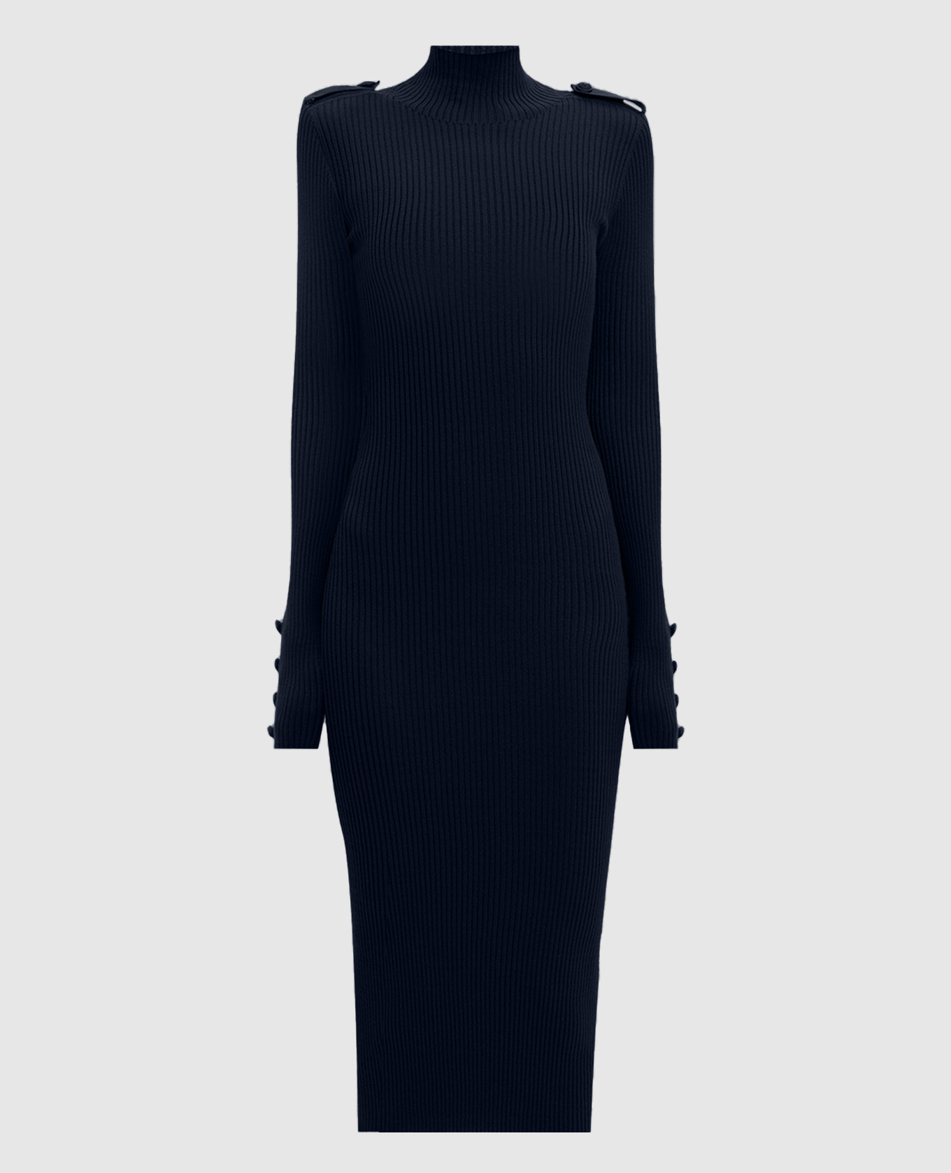 

Blue ribbed midi dress with logo Dondup