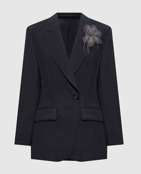 Brunello Cucinelli Giacca di lana grigia MB1167218