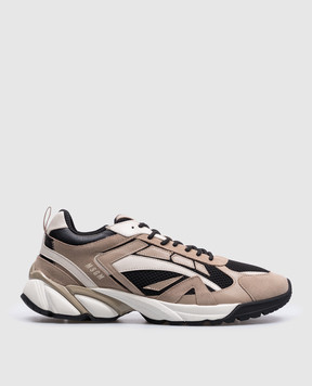 MSGM Beige leather sneakers with logo 3740MS301914