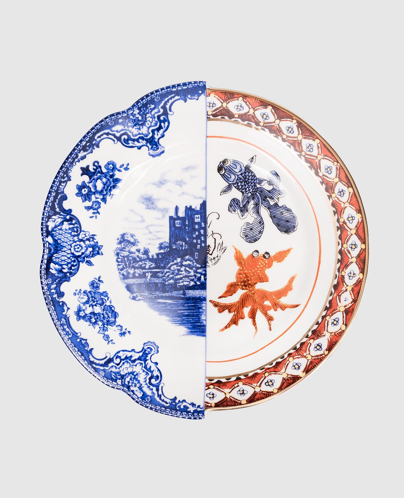 Isaura printed porcelain plate SELETTI