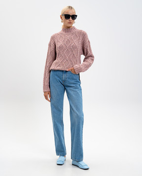 Twinset Pink wool sweater with lurex 252TT3430
