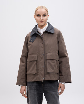 Brunello Cucinelli Brown jacket with wool MM5397907P