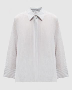 Peserico White blouse with striped silk S06259D00672