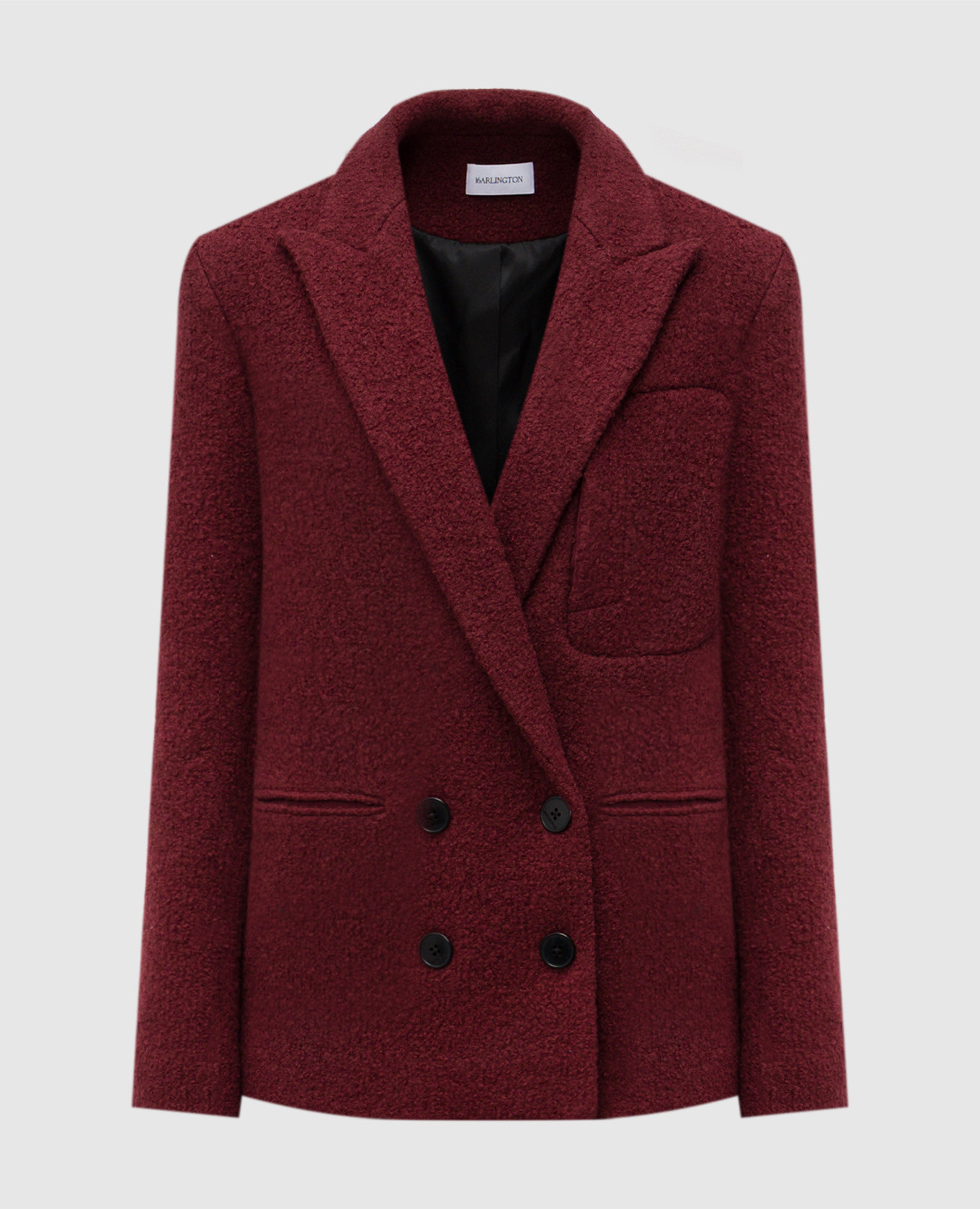 

Burgundy double-breasted Vale boucle jacket 16Arlington