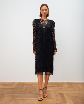 Lanvin Blue dress with lace and lurex RWDR21593364