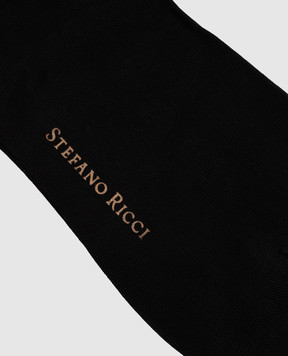 Stefano Ricci Black socks with silk P062RI0006P062RI