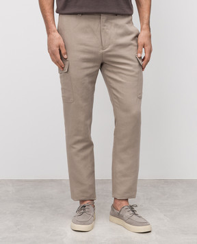 Brunello Cucinelli Beige cargo with linen MH255E1890
