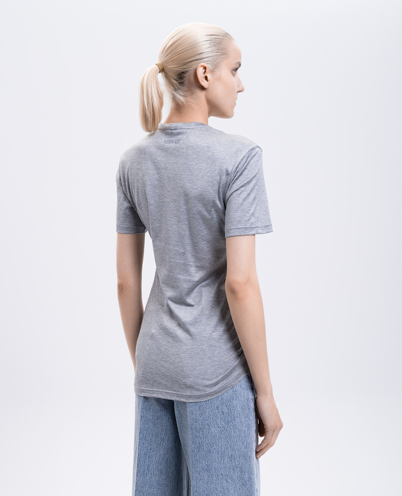 

Grey melange silk T-shirt Versace