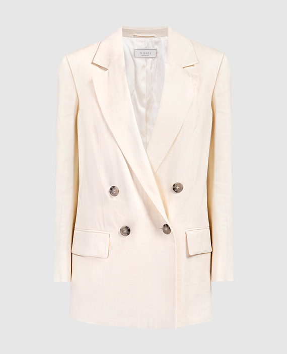 Beige jacket with linen and lurex