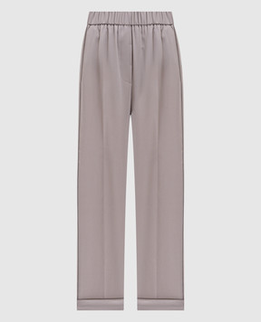 Peserico Beige wool trousers with lapels A04036D02566