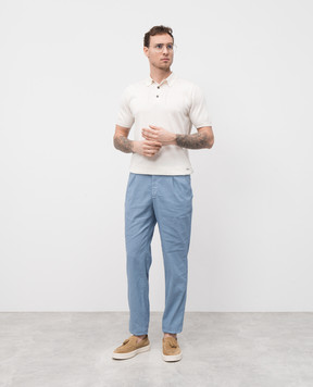 Enrico Mandelli Blue linen pants GYM02B5654