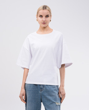 DARKPARK DOYLE white t-shirt with drape WJE07JSW07