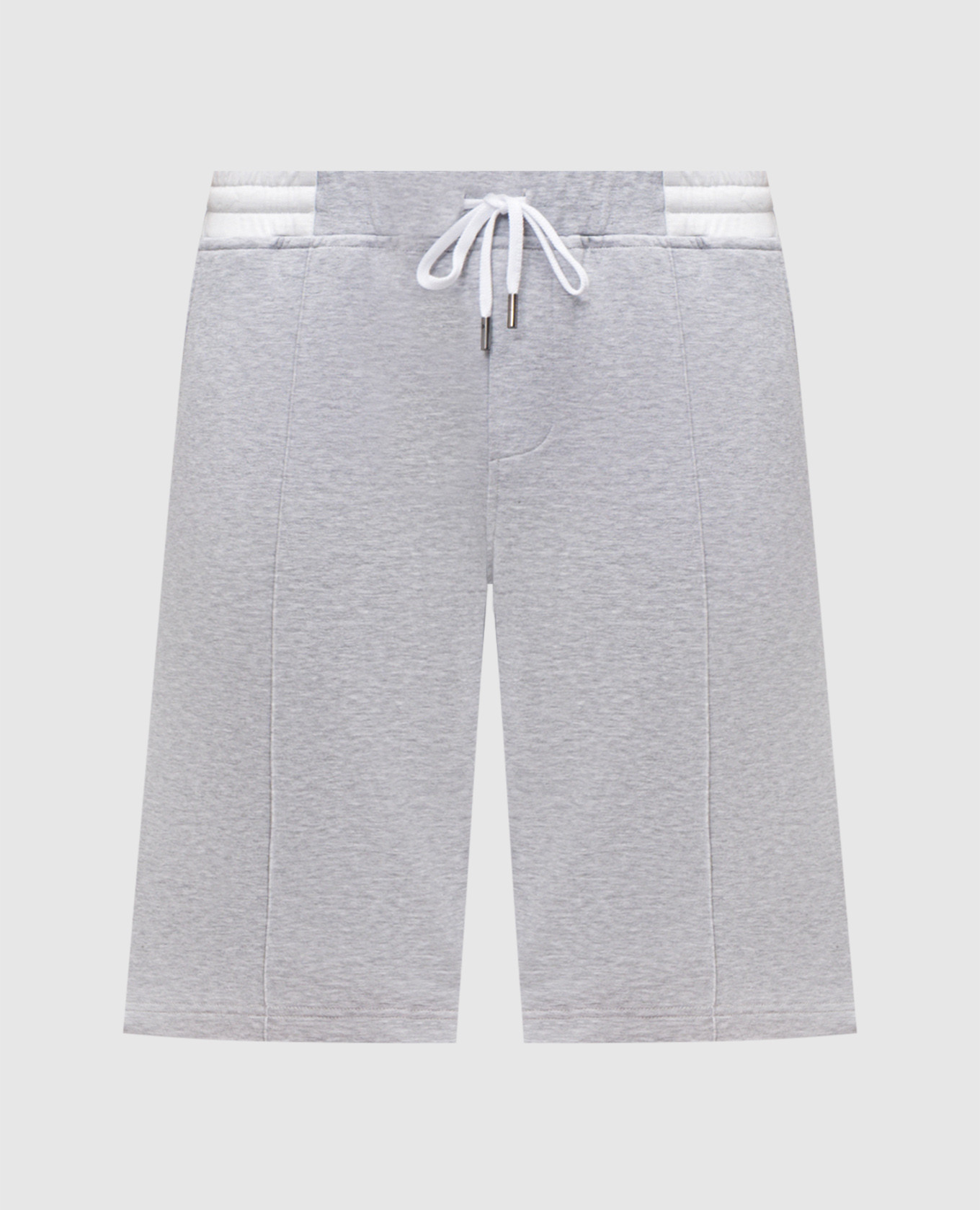 

Grey melange shorts with emblem CAPOBIANCO