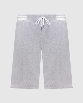 CAPOBIANCO Grey melange shorts with emblem 18M751TS0058