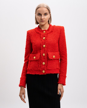 Balmain Red tweed jacket DF0SK497XC67