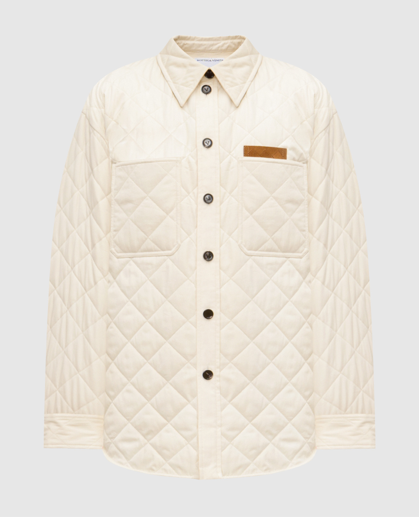 

Beige quilted shirt jacket Bottega Veneta