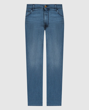 Stefano Ricci Blue distressed jeans with logo MST42B3211T0042