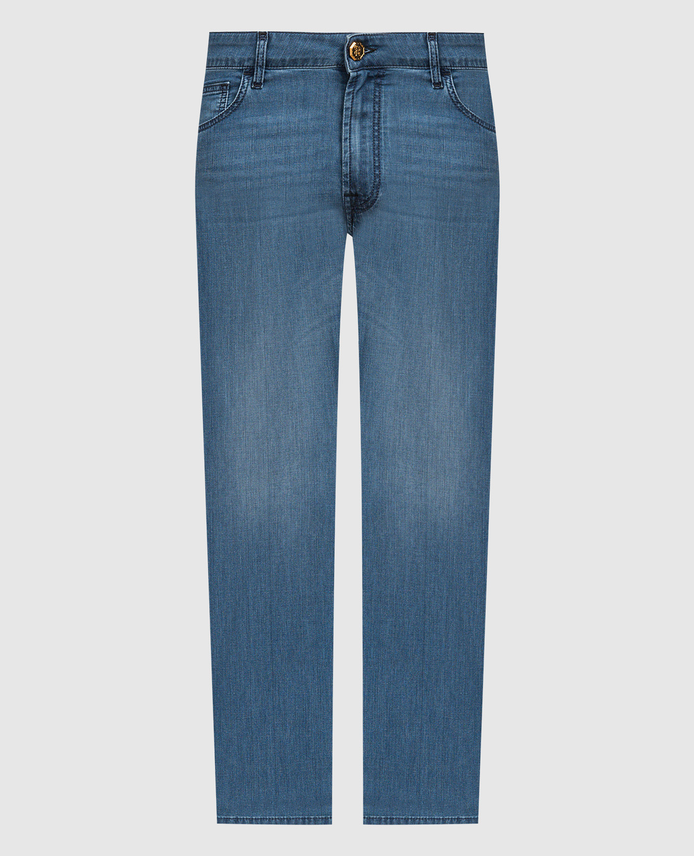 

Blue distressed jeans with logo Stefano Ricci, Light blue