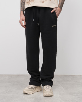 Off-White Black sweatpants with Arrow logo print OMCH054S25FLE004