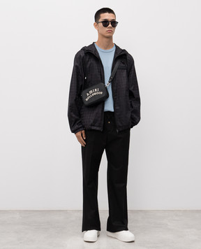 AMIRI Black windbreaker with monogram pattern AMOULW1039