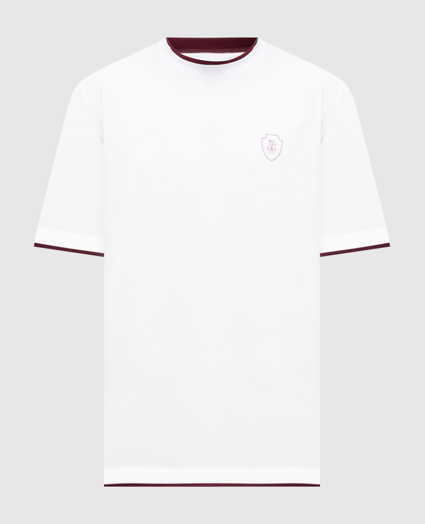 White T-shirt with logo emblem Brunello Cucinelli