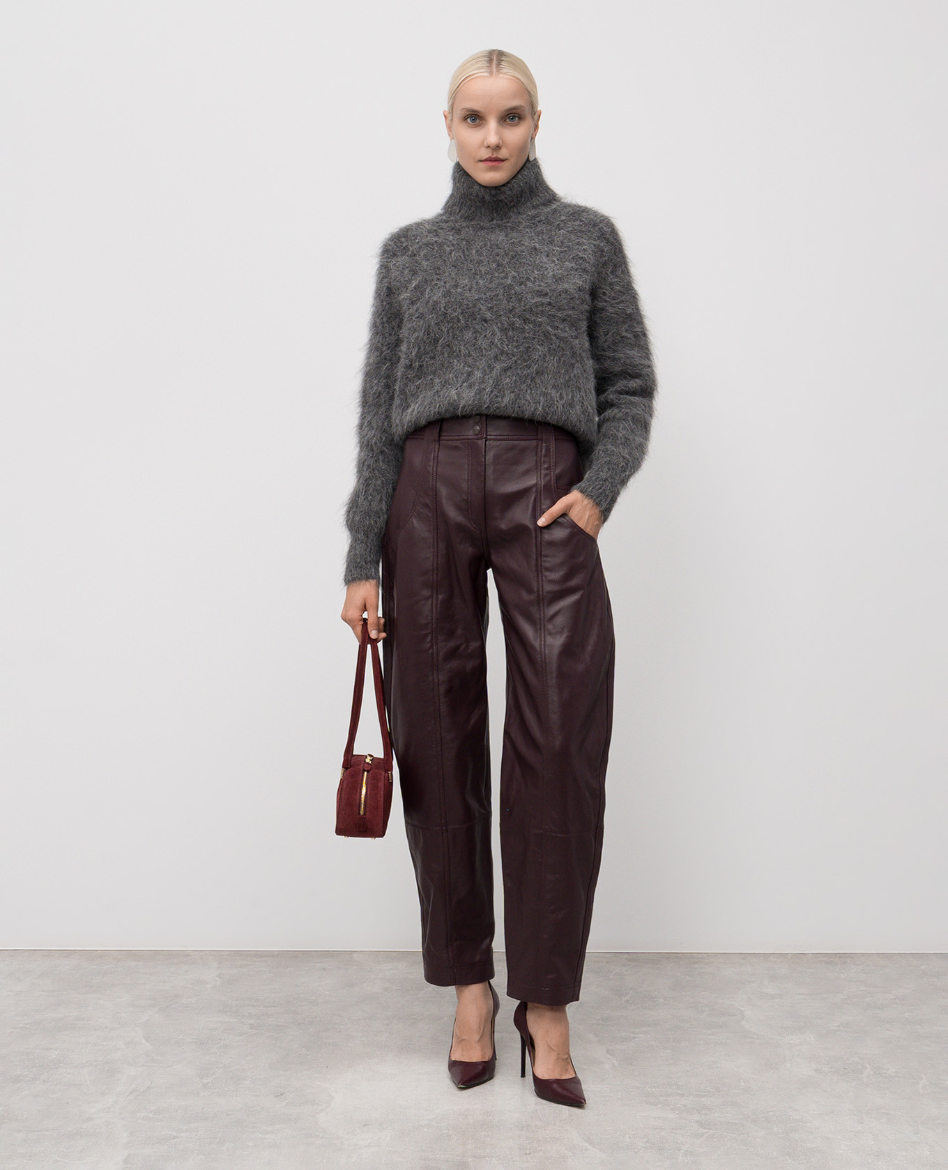 Alcea burgundy leather pants 16Arlington 2