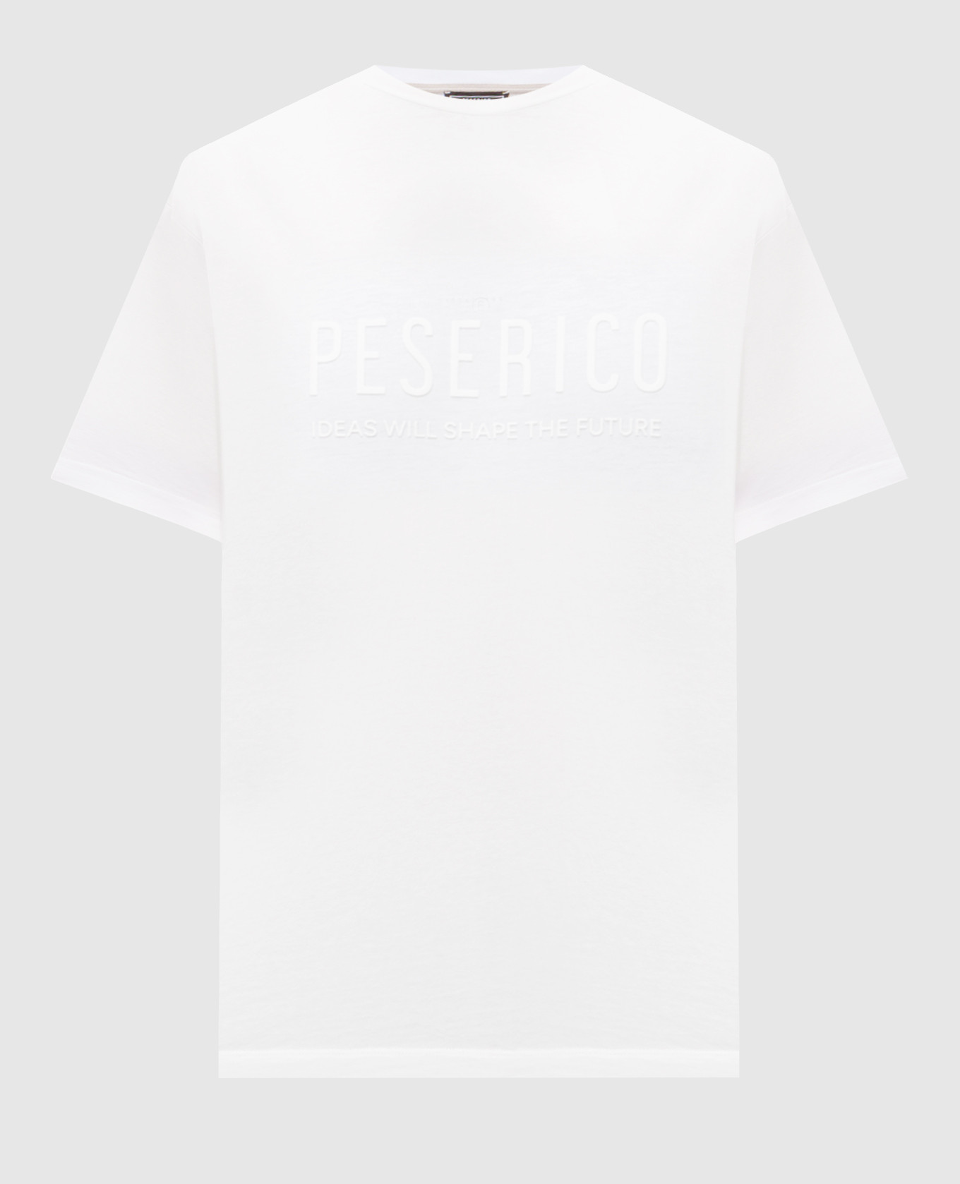 White T-shirt with textured logo print Peserico