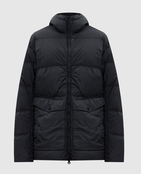 Stone Island Black CRINKLE REPS logo down jacket K2S154100011S0A23