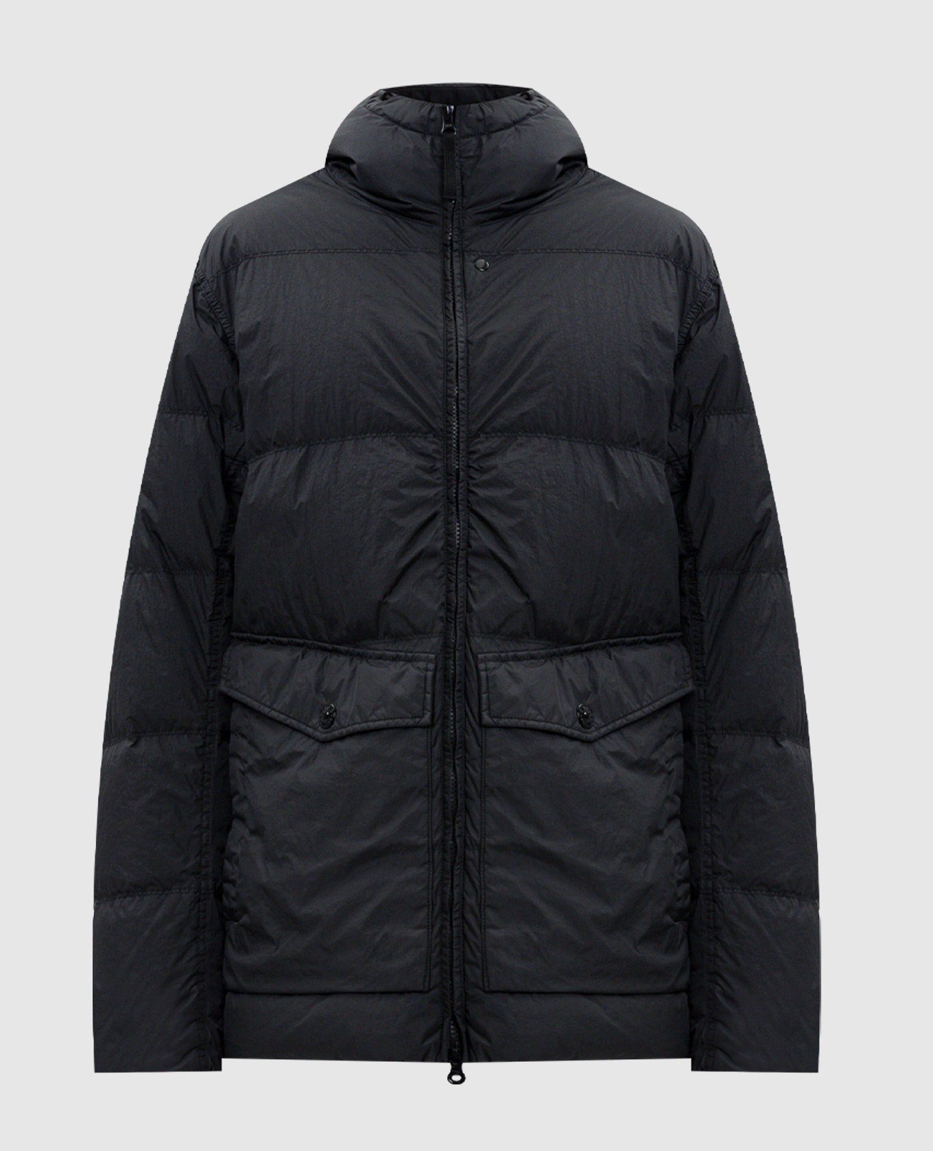 

Black CRINKLE REPS logo down jacket Stone Island