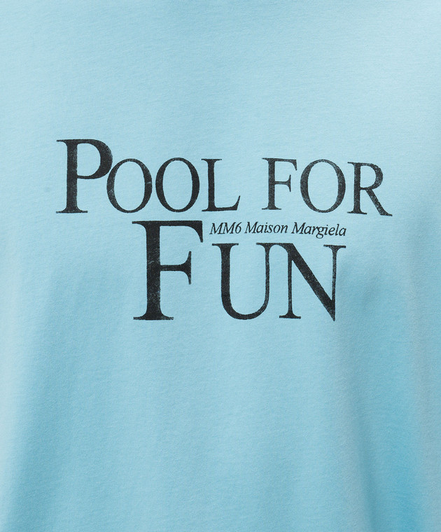 【MM6 Maison Margiela】ブルー Pool プリントTシャツ 251188F110008_1.jpg